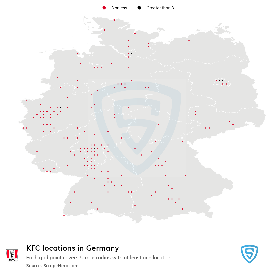 Map of KFC stores in Germany
