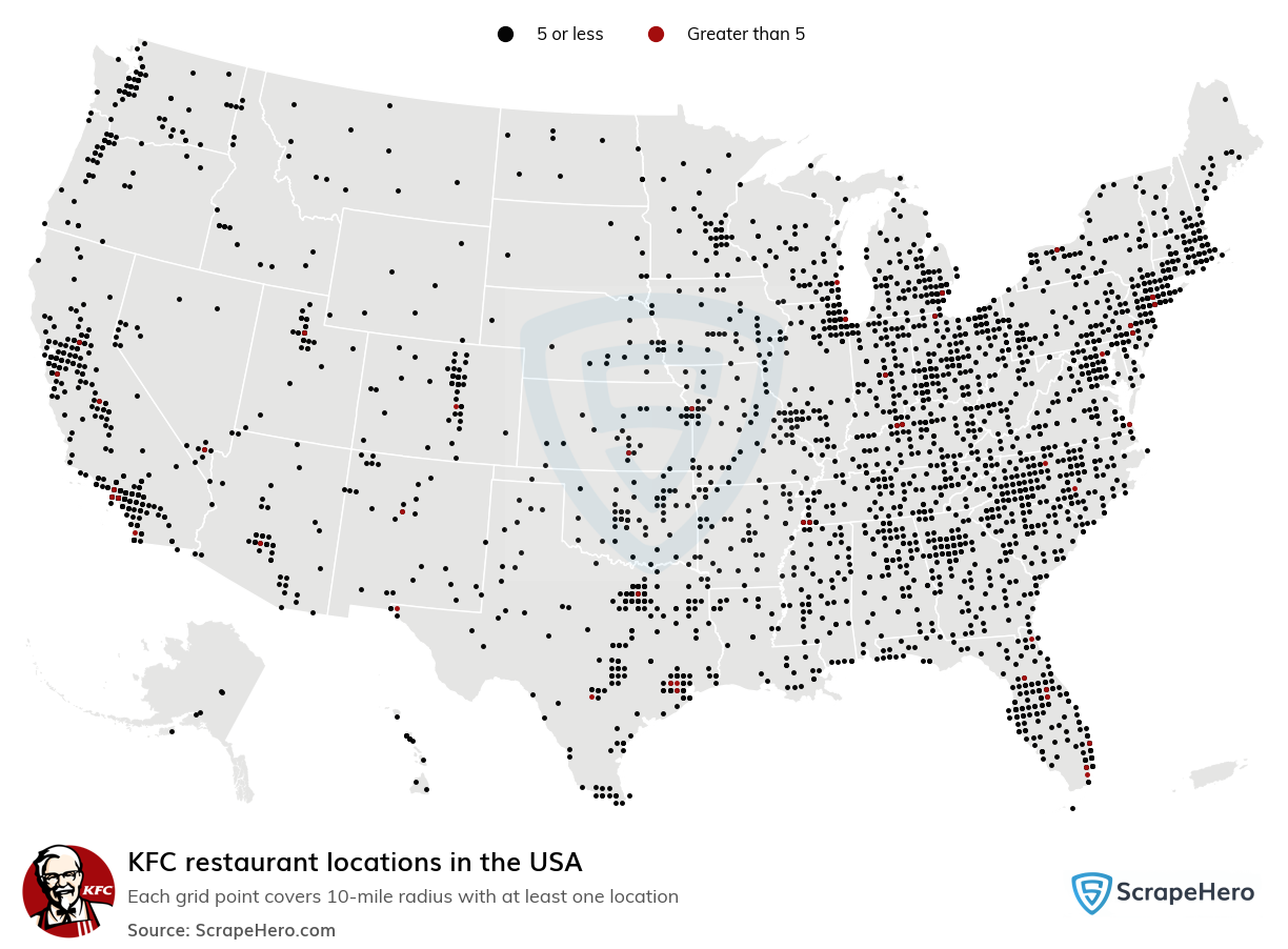 Map of  locations in the United States in 2025