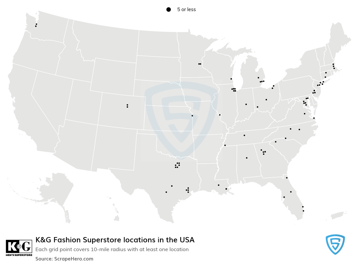 K&G Fashion Superstore locations