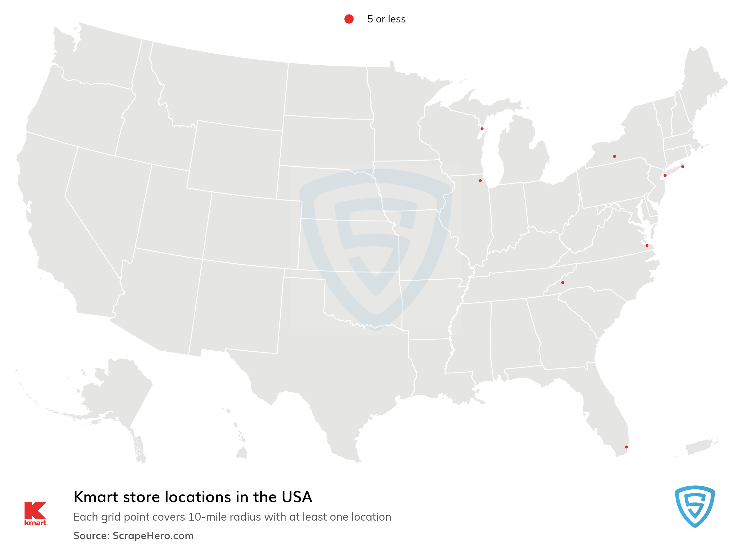 Number of Kmart locations in the USA in 2024