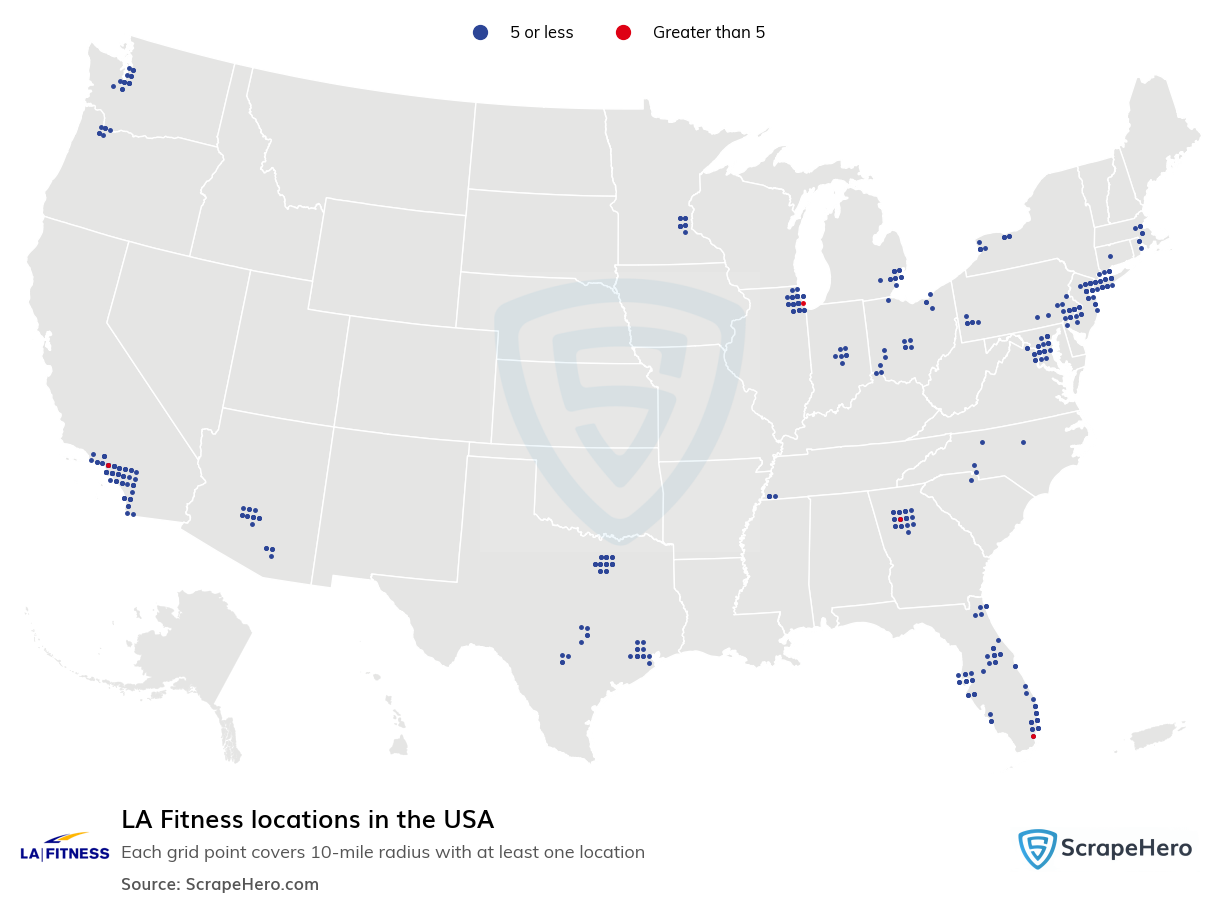 Map of  locations in the United States in 2025