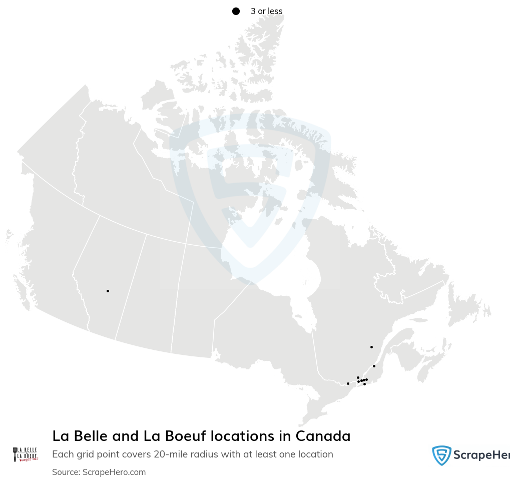 La Belle and La Boeuf store locations