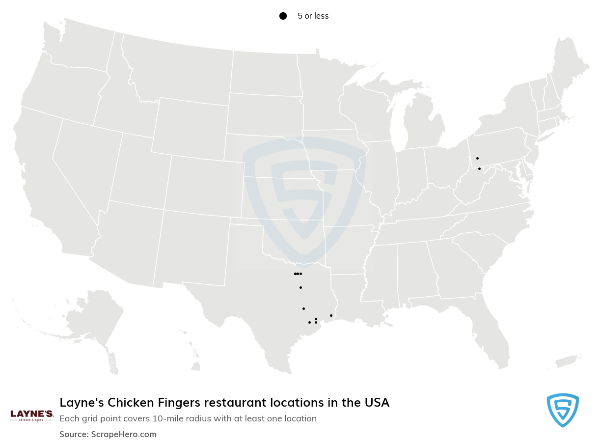 Layne's Chicken Fingers restaurant locations