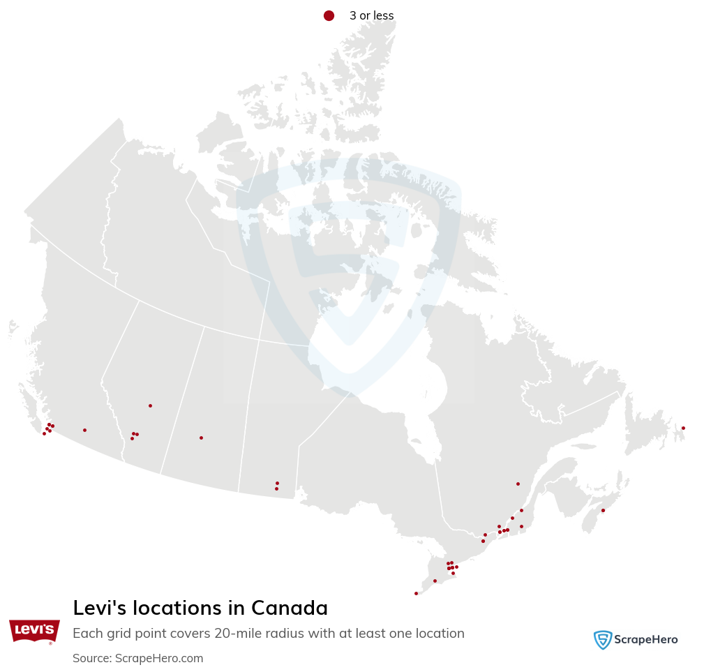 Map of  locations in Canada in 2024