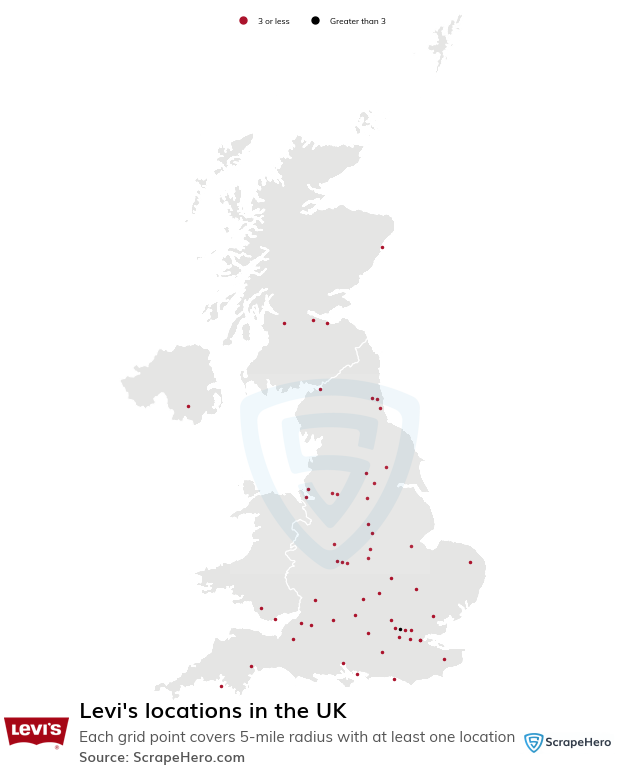 Map of  locations in the United Kingdom in 2024