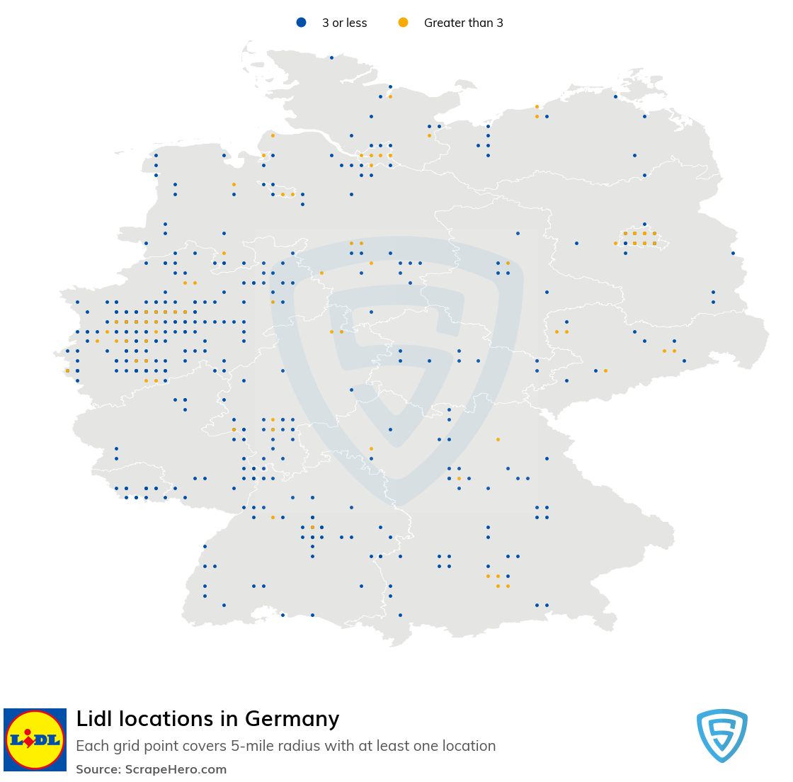 Map of Lidl stores in Germany