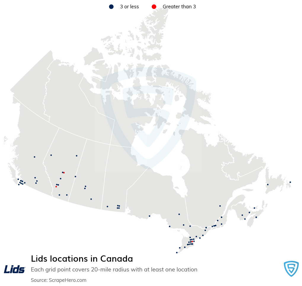 Map of  locations in Canada in 2025