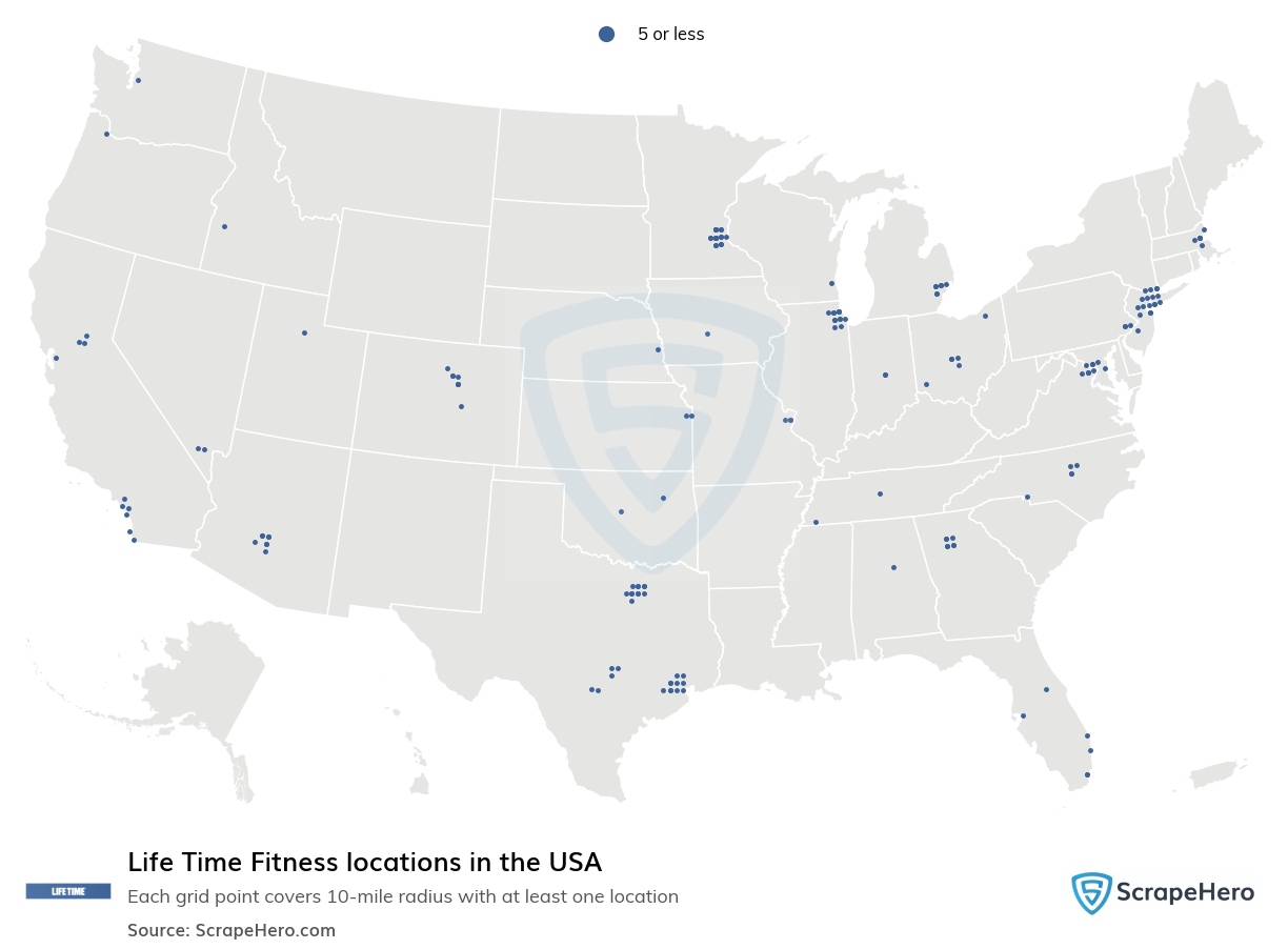 Map of  locations in the United States in 2025