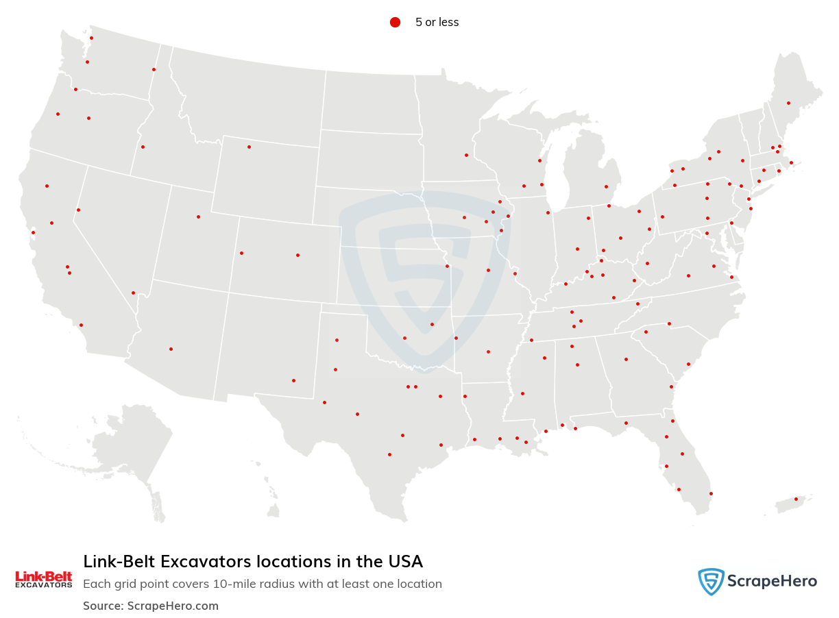 Link-Belt Excavators locations