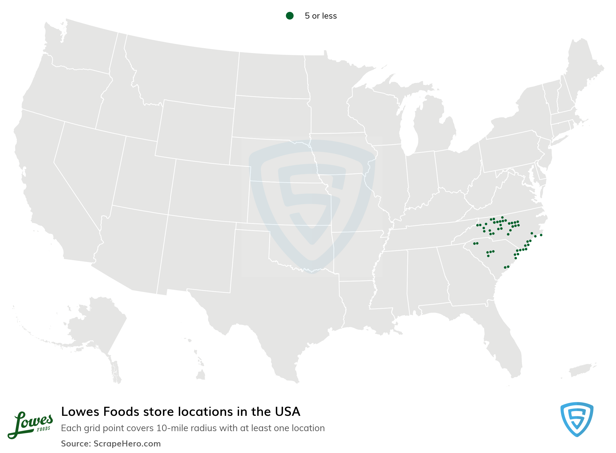 Number of Lowes Foods locations in the USA in 2024 ScrapeHero