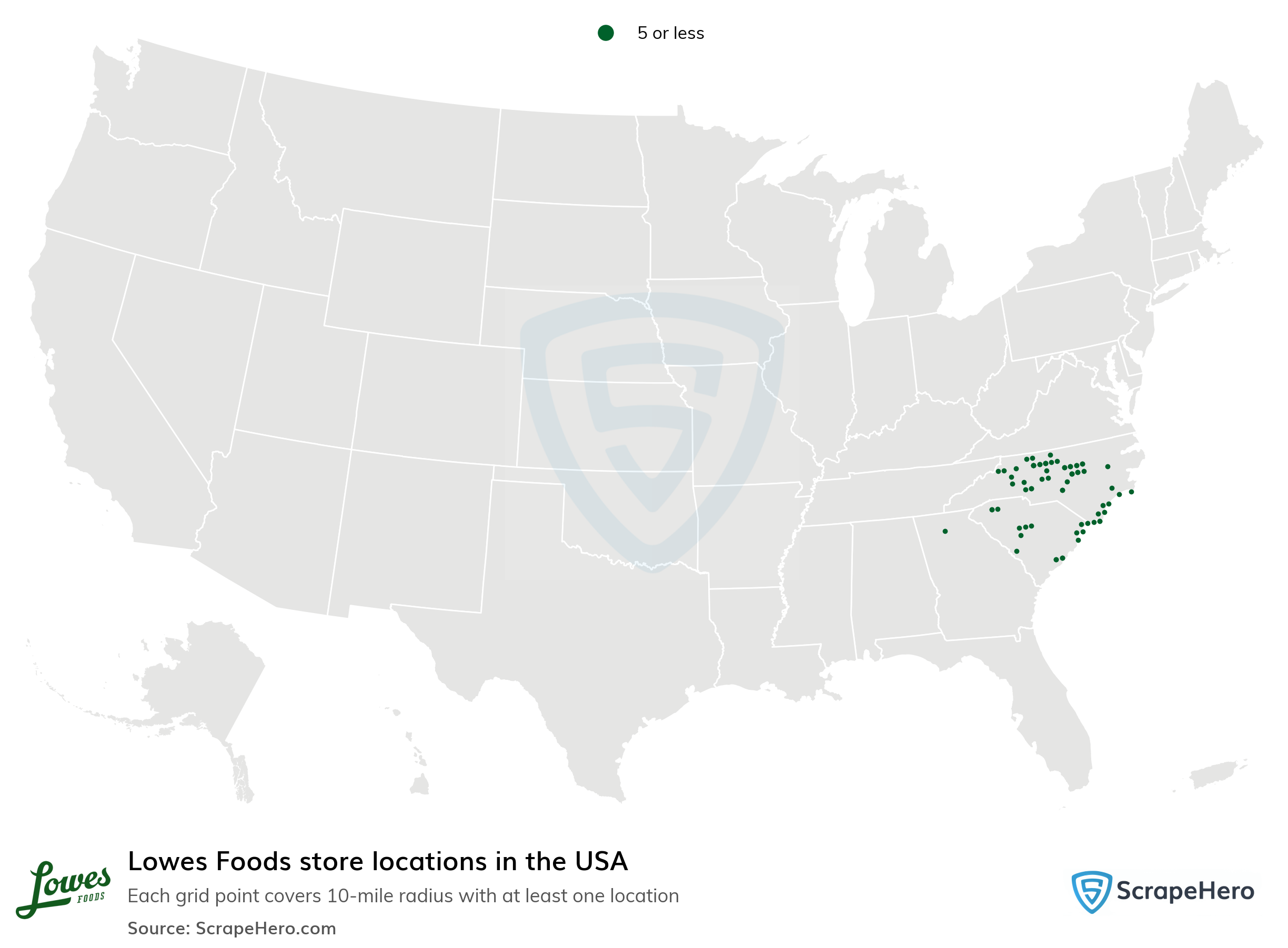 Number of Lowes Foods locations in the USA in 2024 ScrapeHero