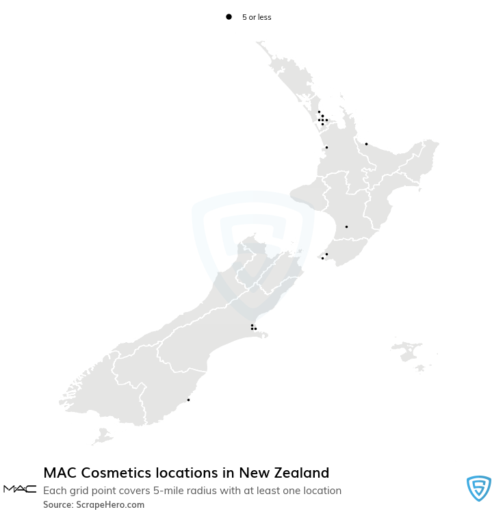 Map of MAC Cosmetics locations in  in 2022