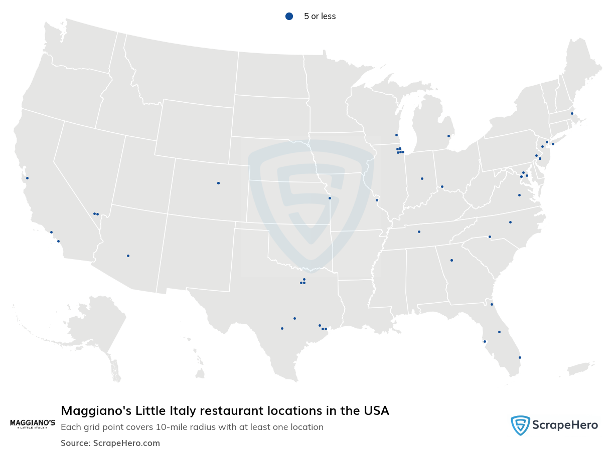 Maggiano's Little Italy restaurant locations