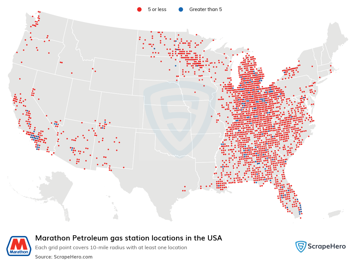 Map of  locations in the United States in 2025