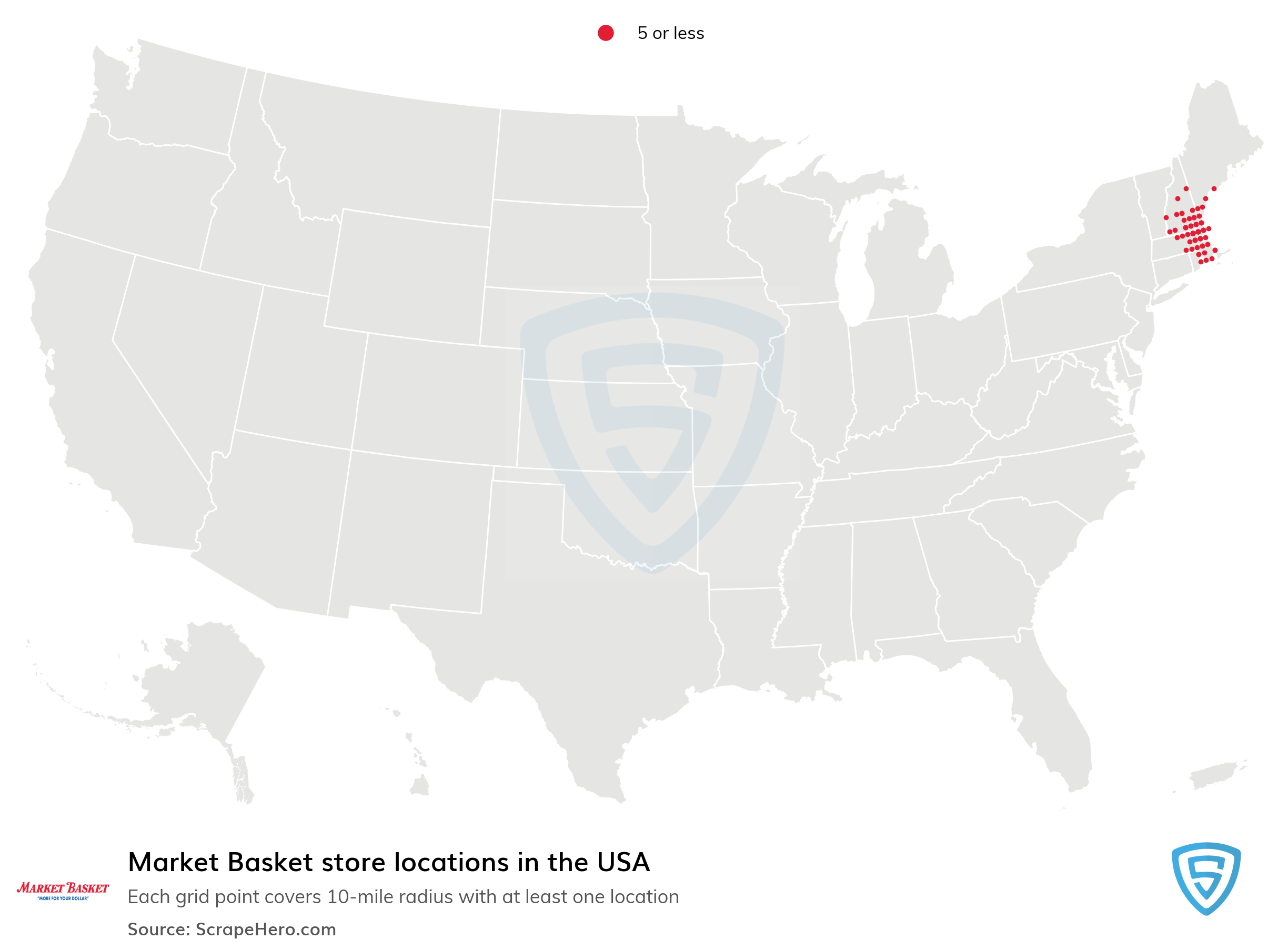 Number of Market Basket locations in the USA in 2024