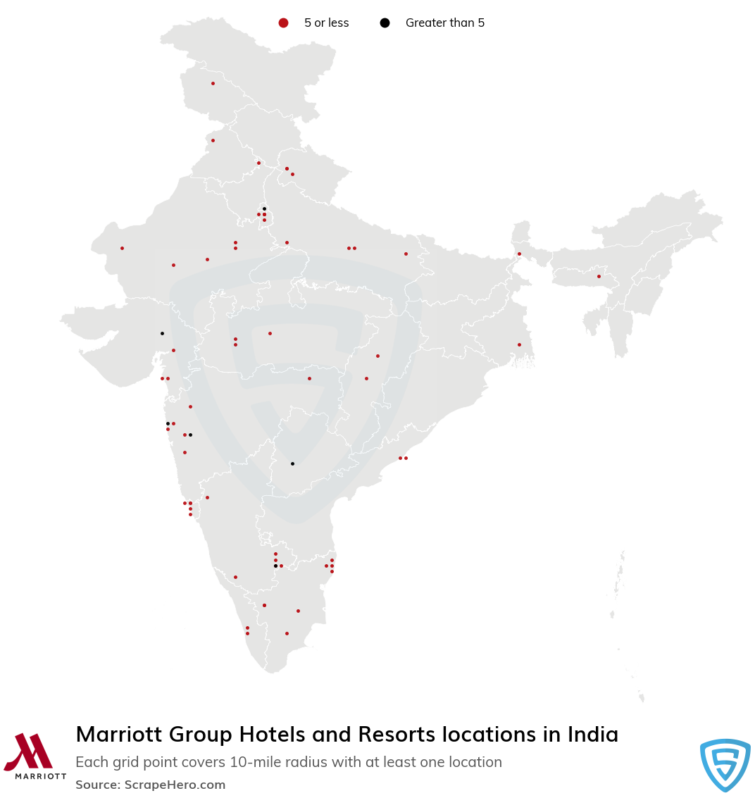 Marriott Group Hotels and Resorts locations