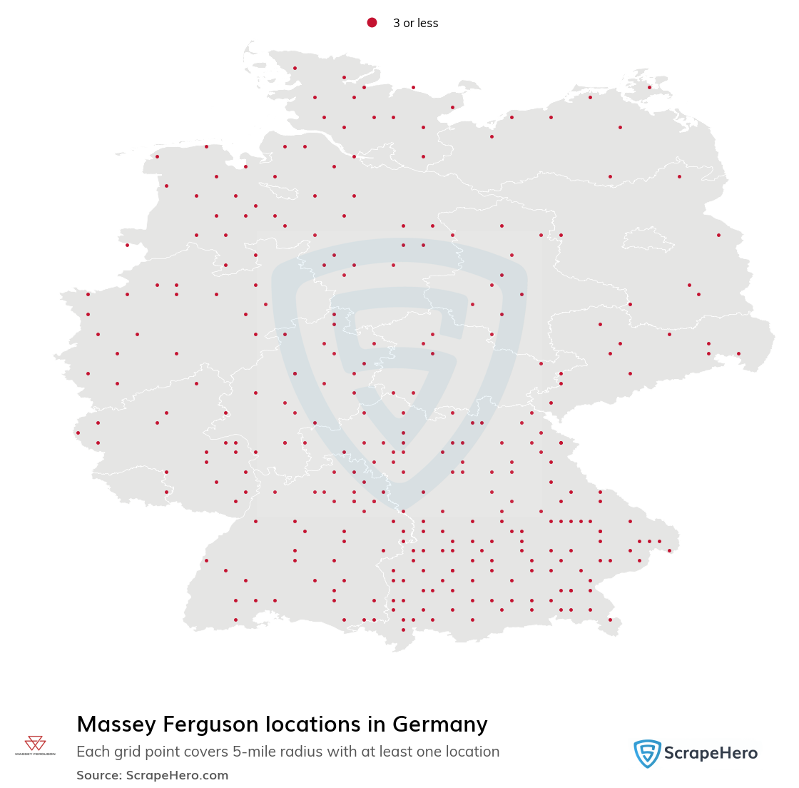 Map of Massey Ferguson locations in Germany