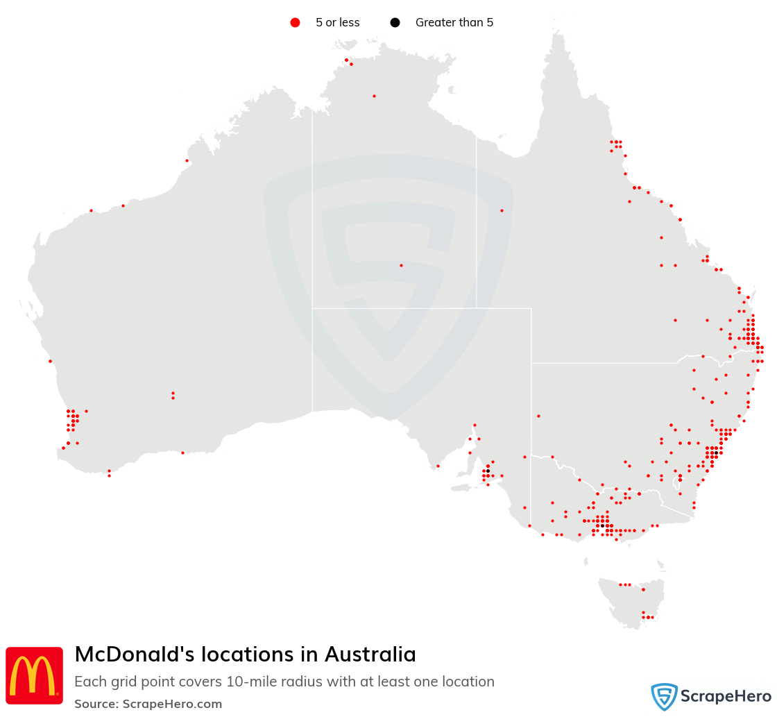 Map of  locations in Australia in 2025