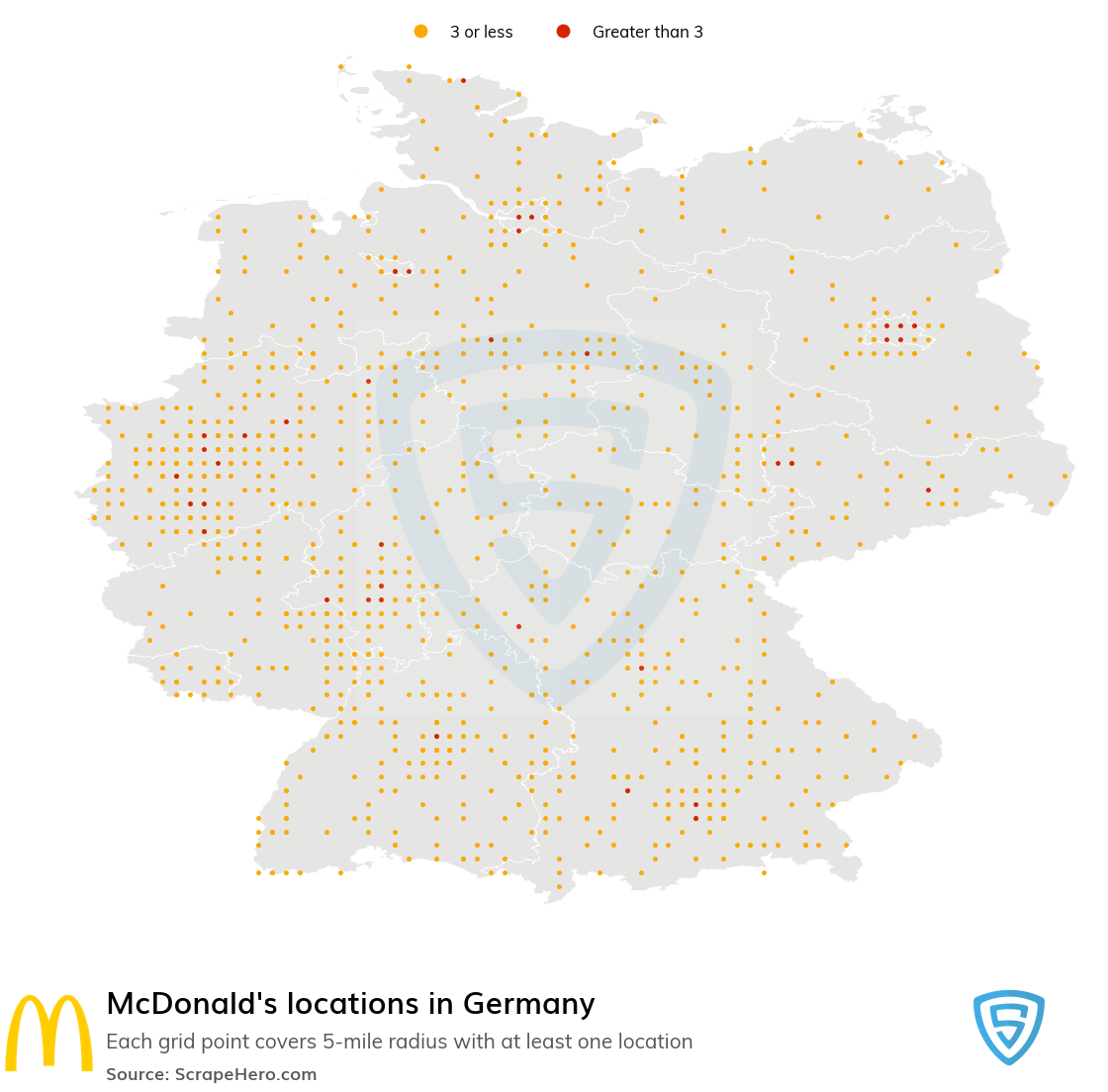 Map of McDonalds locations in  in 2022