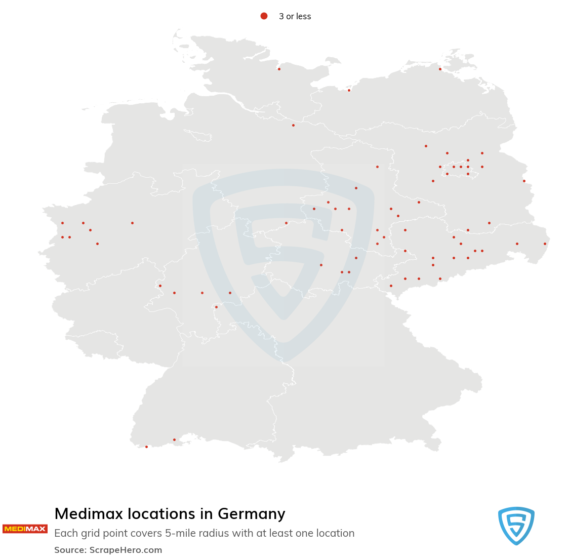 Map of Medimax retail stores in Germany