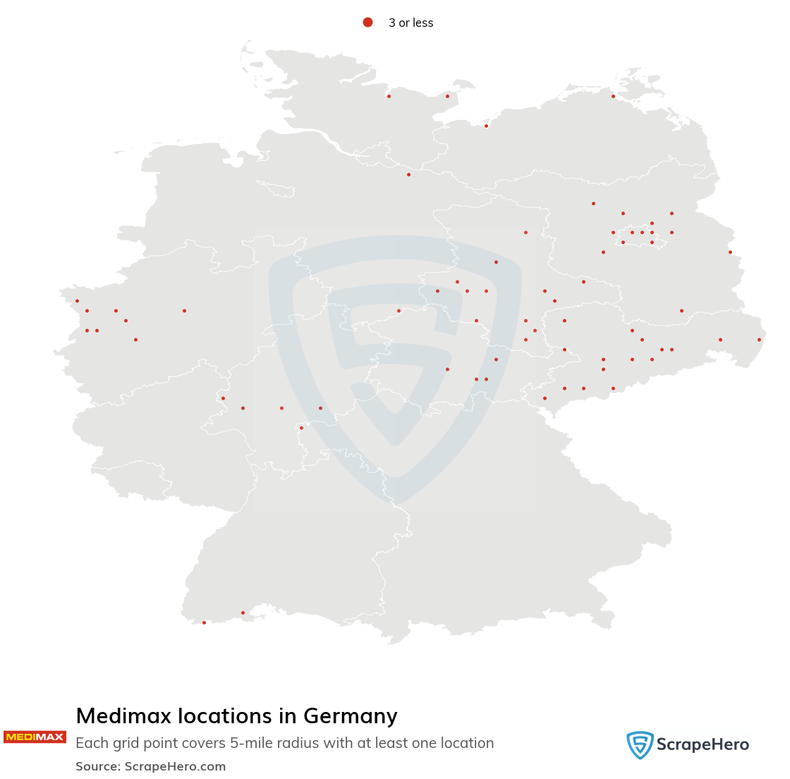 Map of Medimax stores in Germany