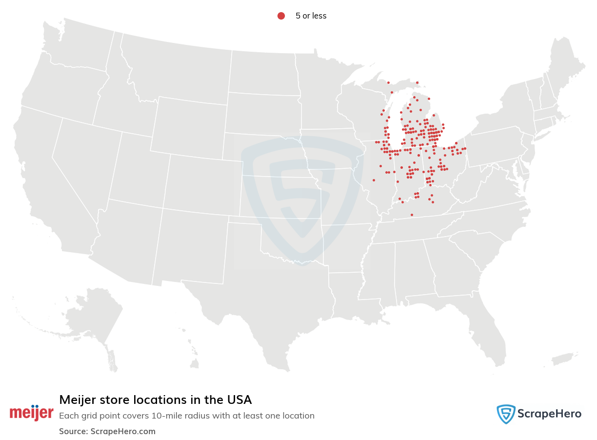 Map of  locations in the United States in 2024