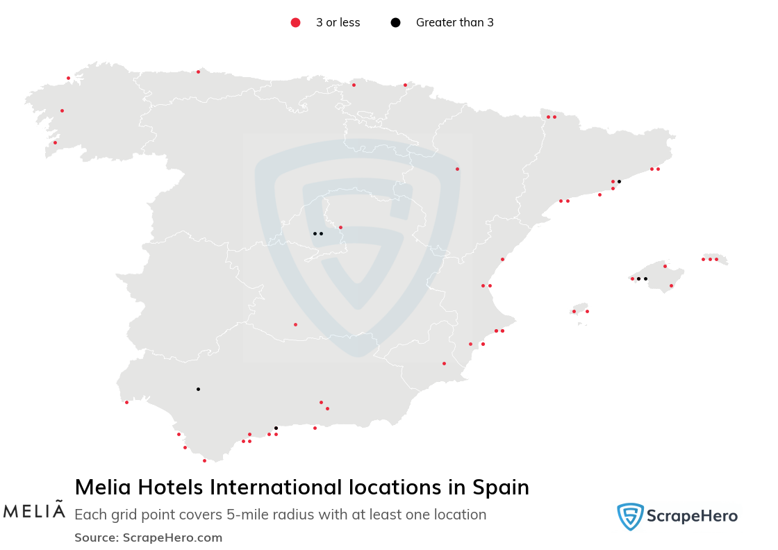 Melia Hotels International locations