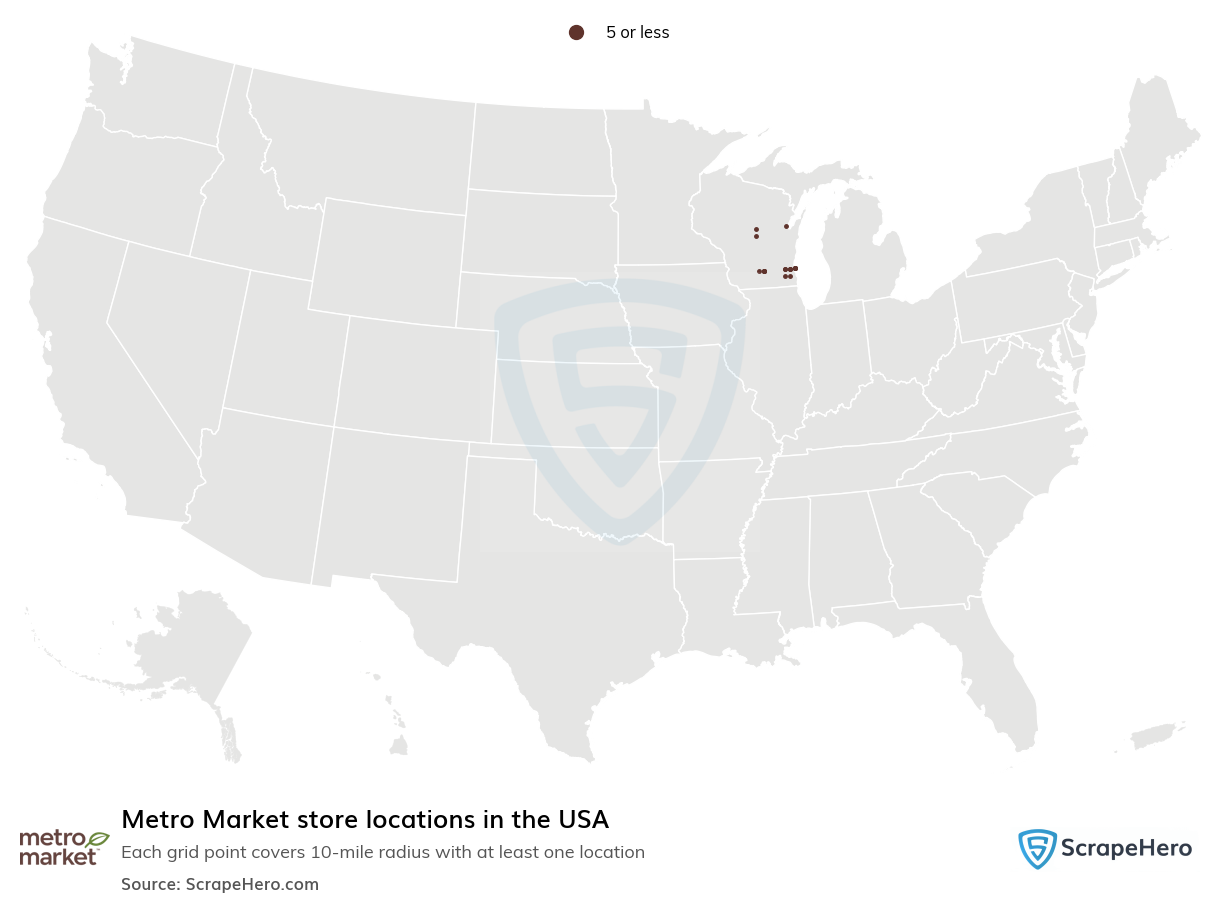 Map of  locations in the United States in 2025