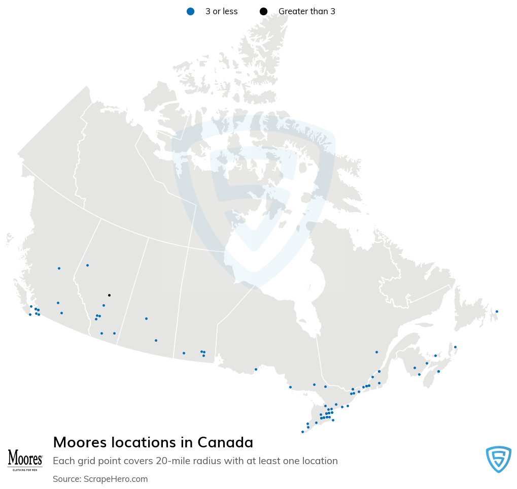 Map of  locations in Canada in 2023