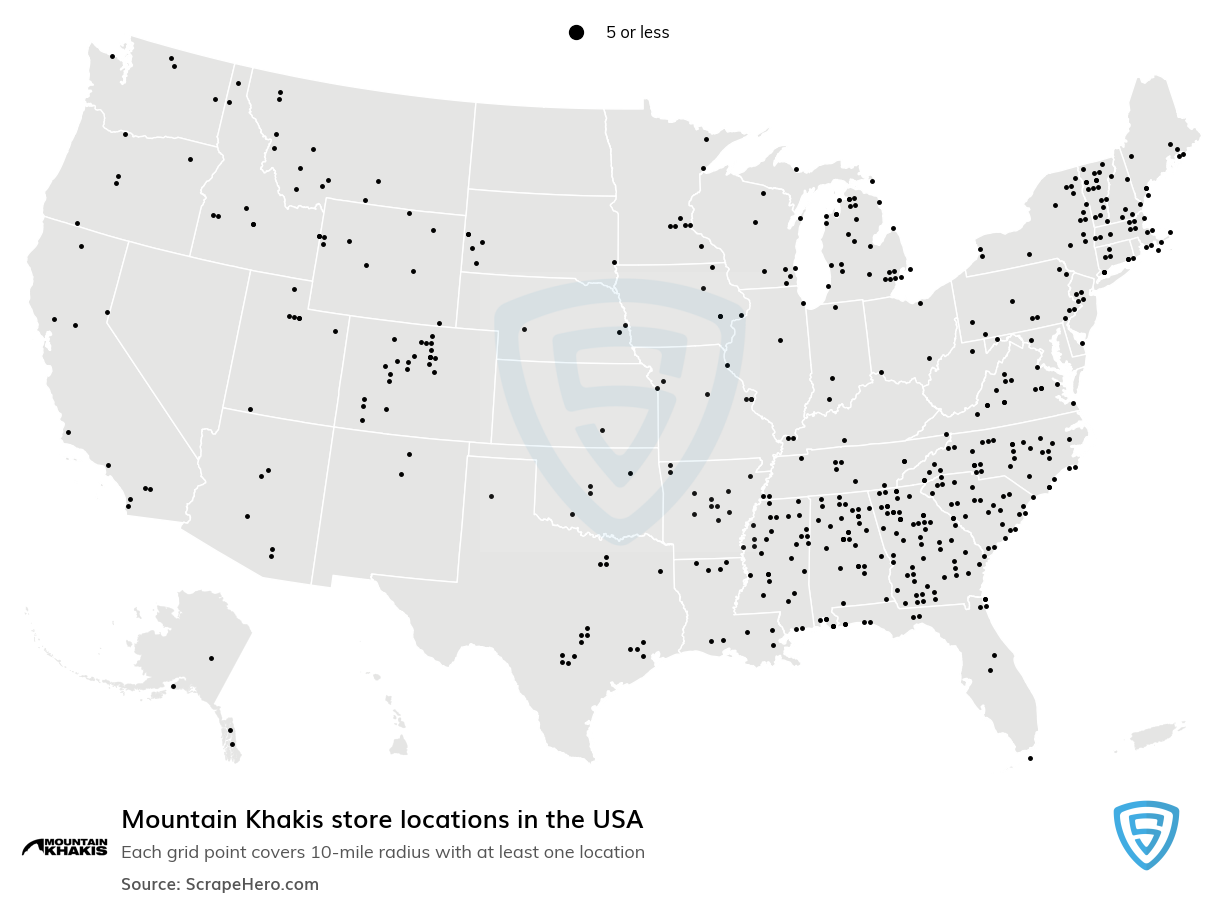 Map of  locations in the United States in 2025