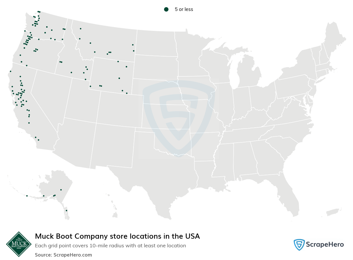 Map of  locations in the United States in 2024