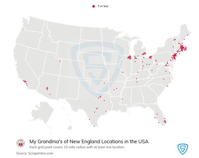 My Grandma's of New England store locations