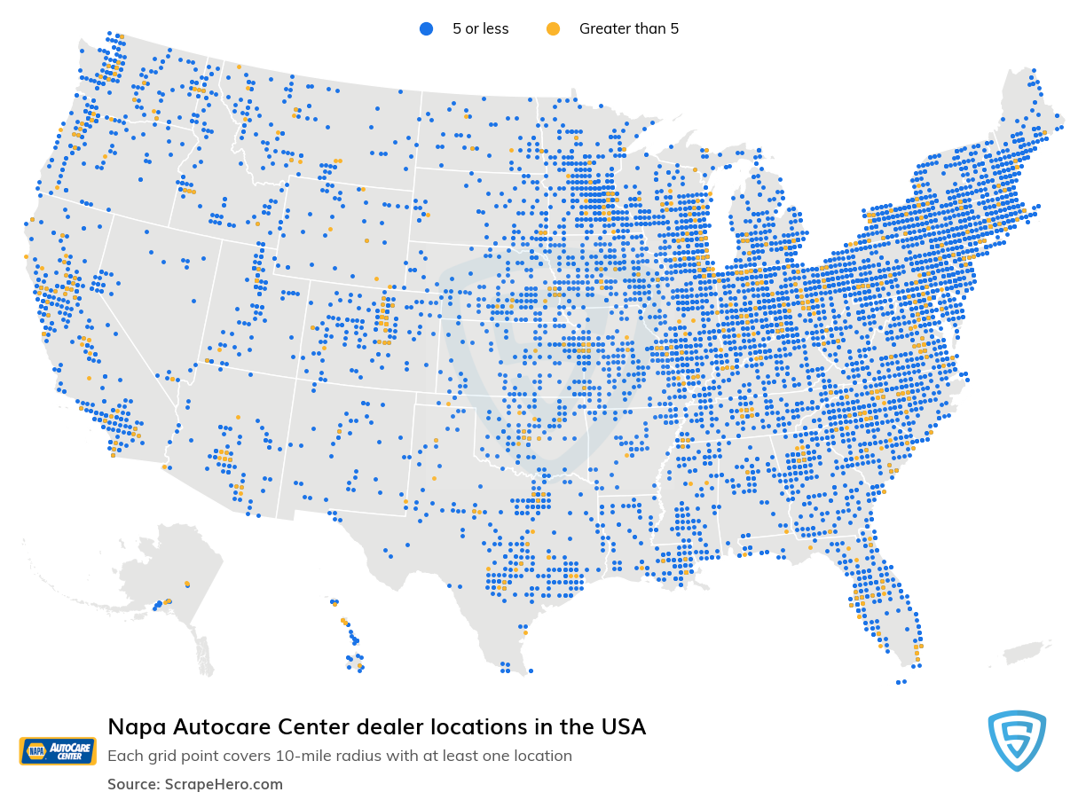 Map of  locations in the United States in 2025