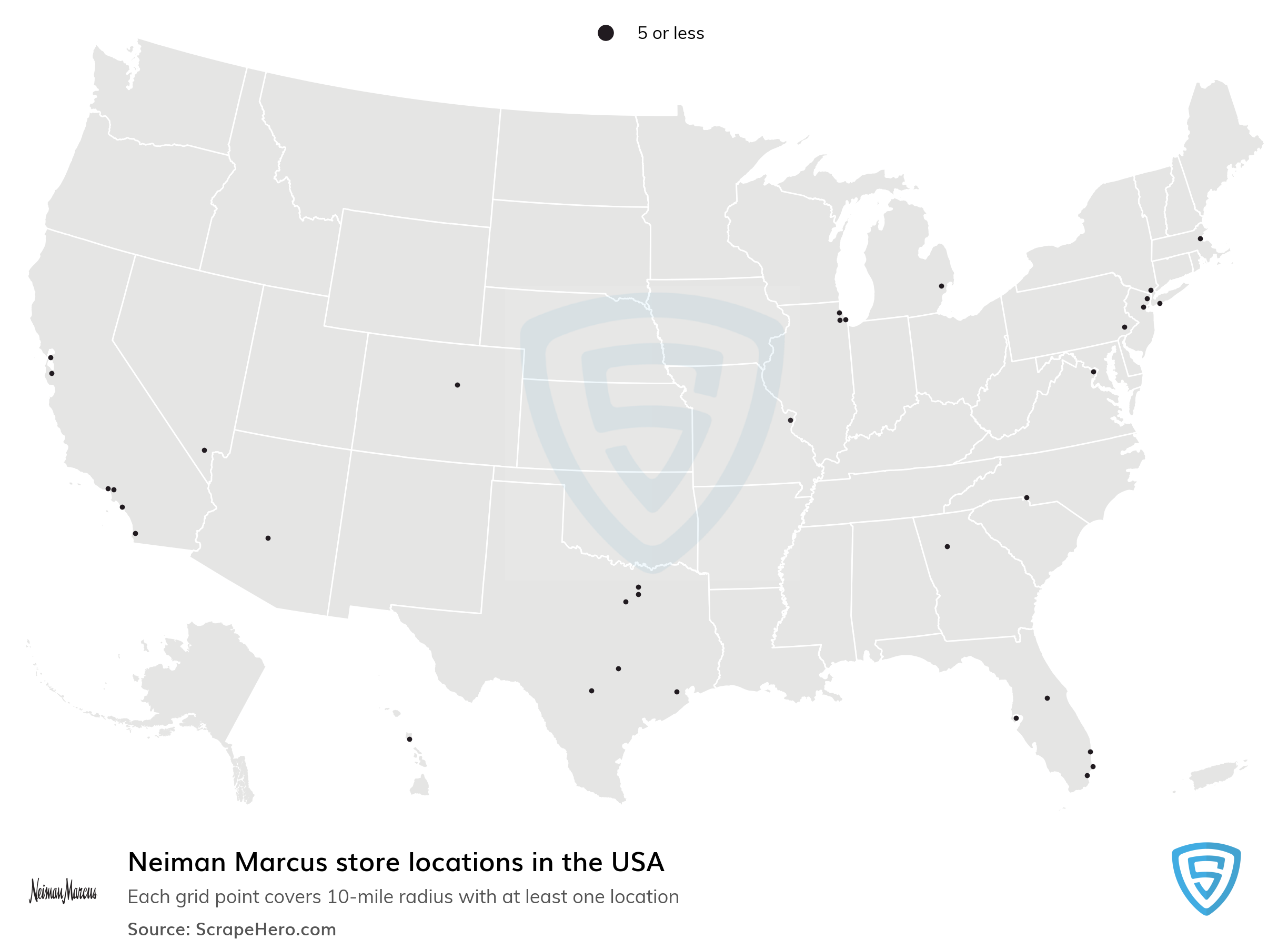 Number Of Neiman Marcus Locations In The United States