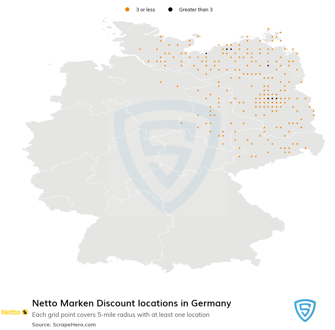Map of Netto Marken Discount stores in Germany