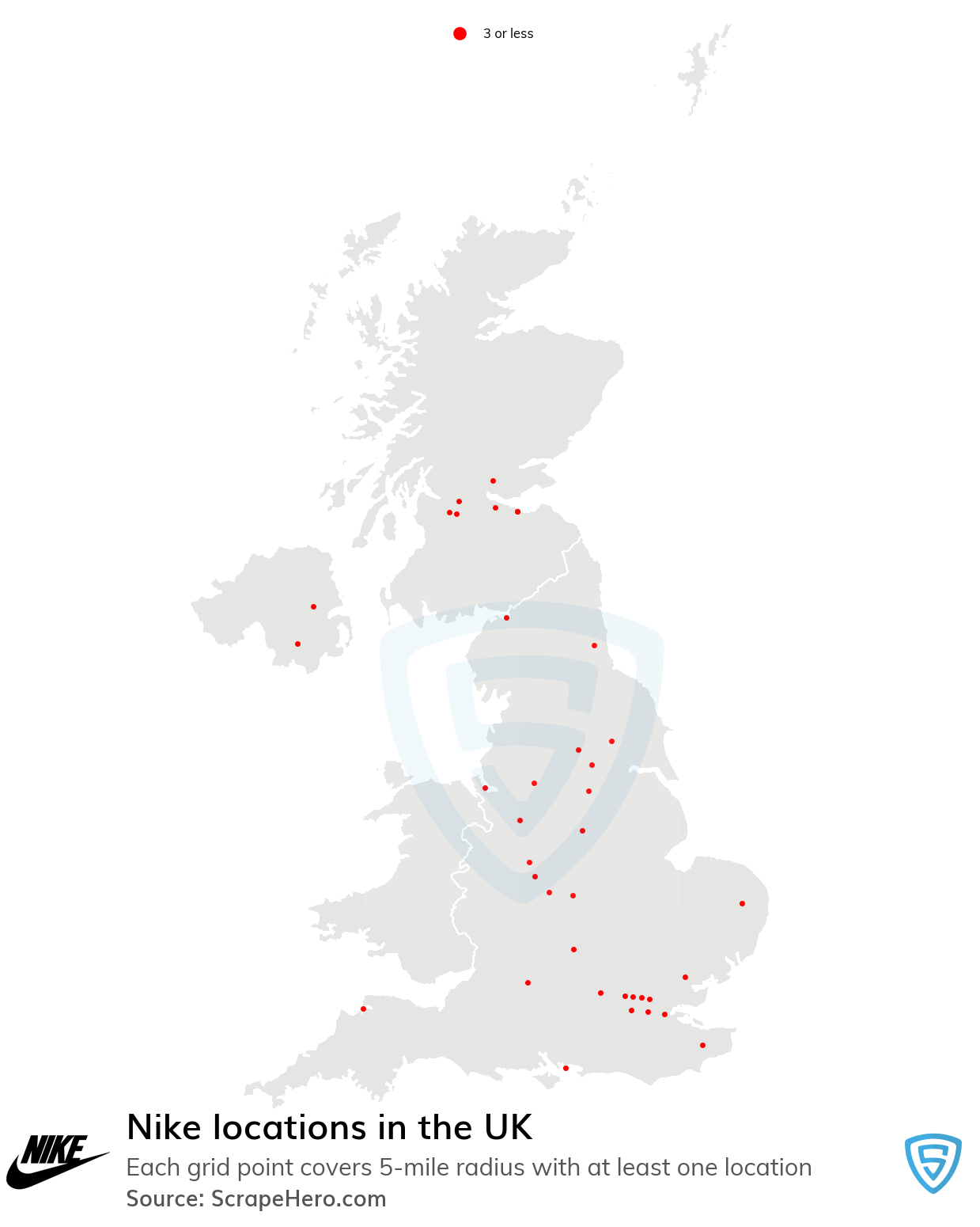 cebolla Mancha Eléctrico List of all Nike store locations in the UK - ScrapeHero Data Store
