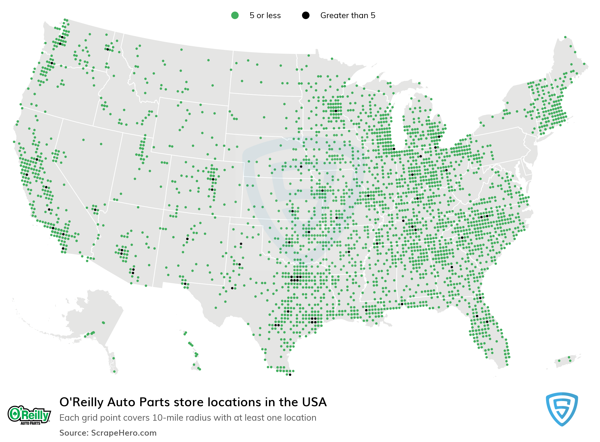 Number Of O Reilly Auto Parts Locations In The Usa In 22 Scrapehero