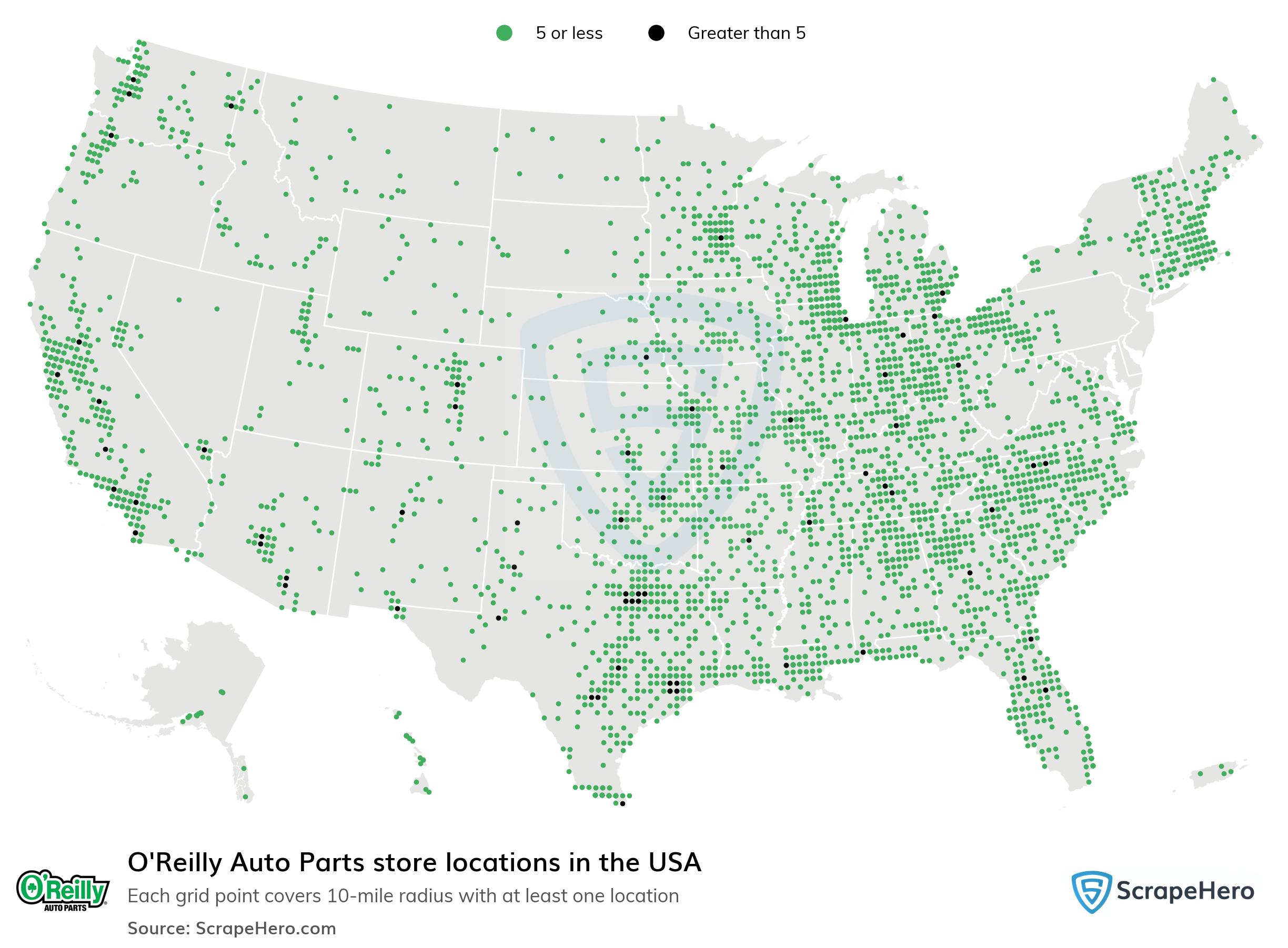 Number Of O Reilly Auto Parts Locations In The Usa In 22 Scrapehero