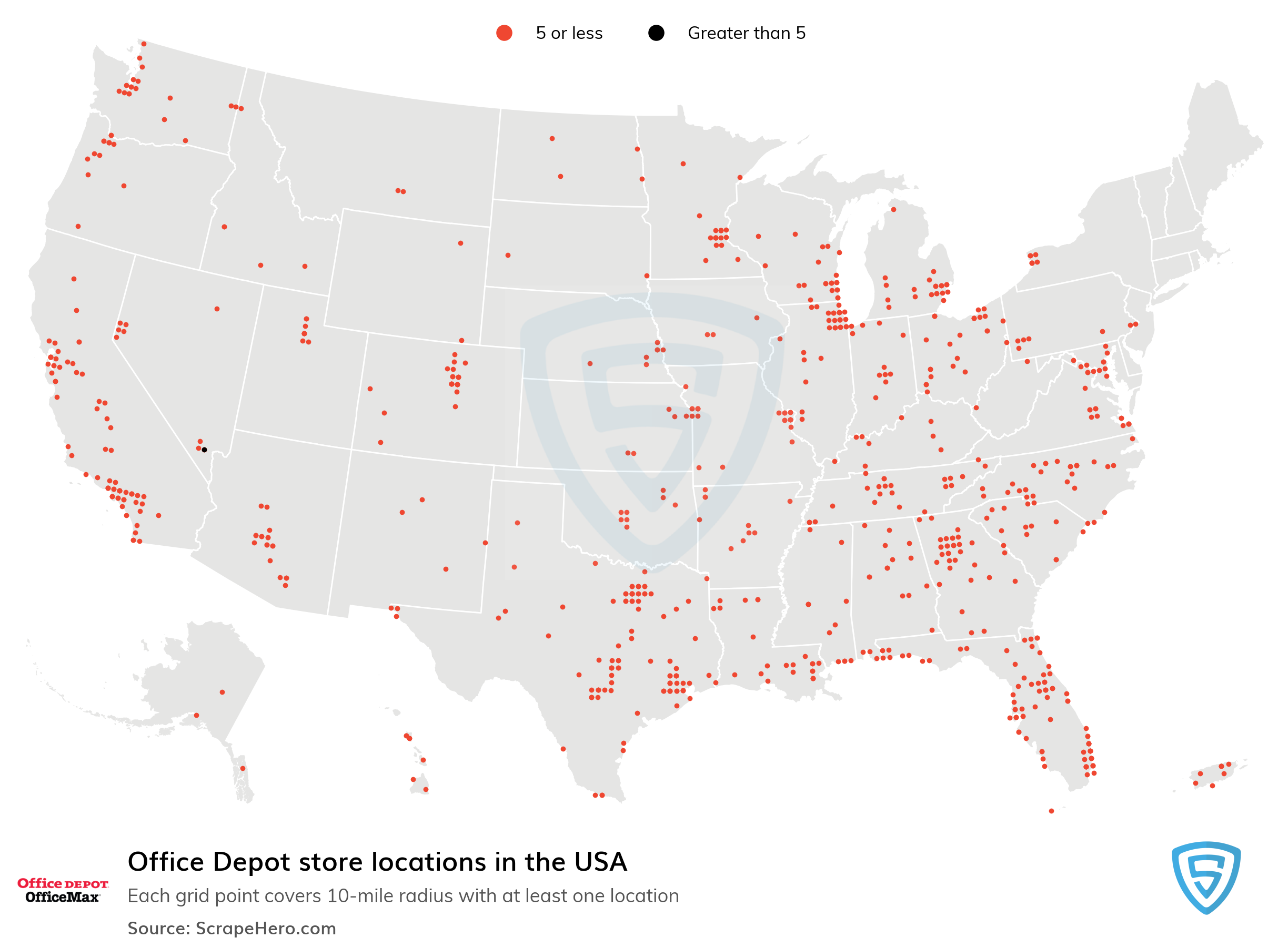Number Of Office Depot Locations In The United States In 2021 Scrapehero