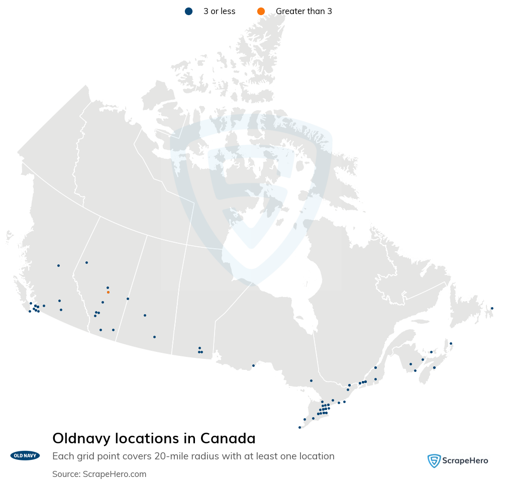 Map of  locations in Canada in 2025