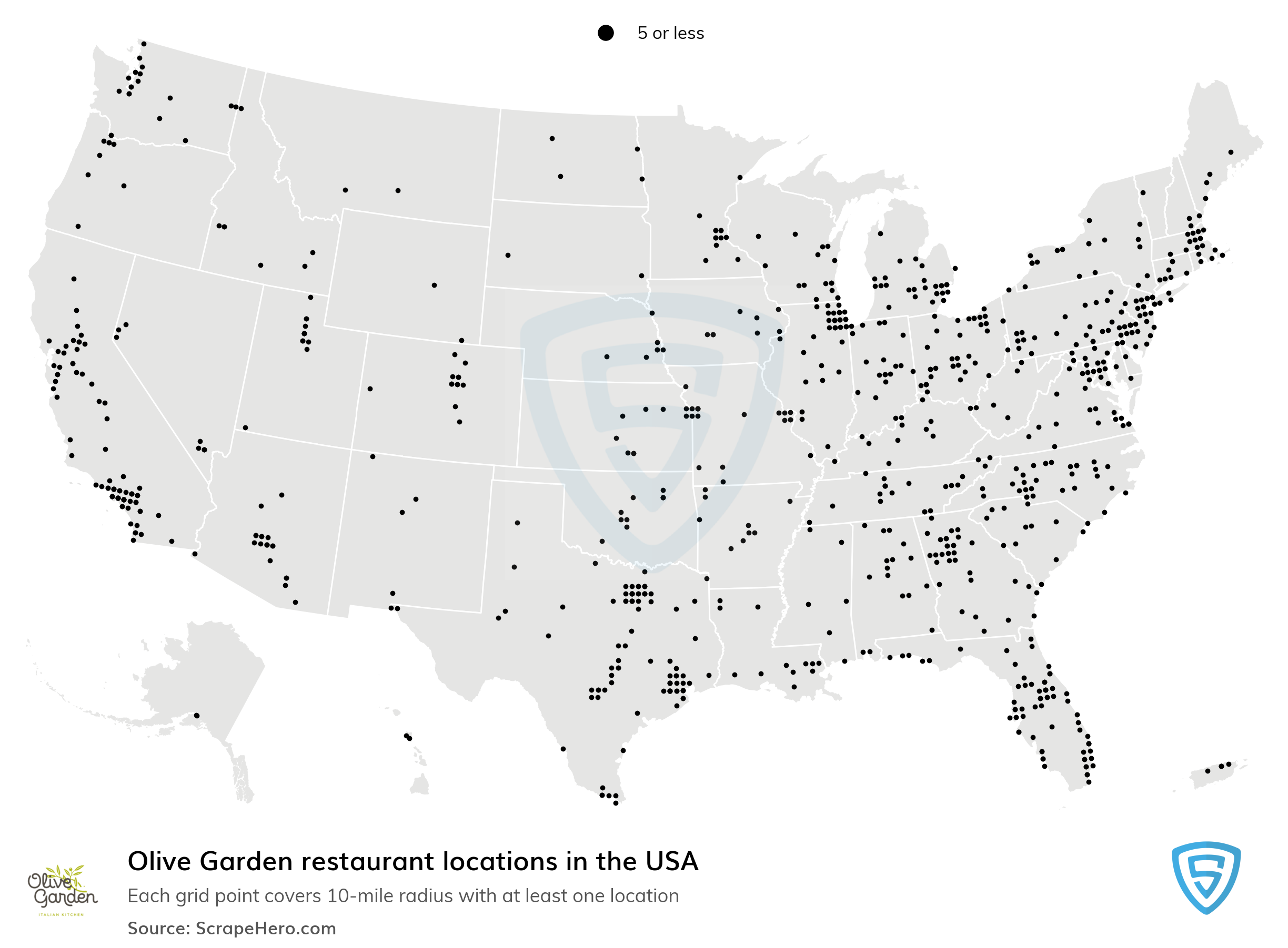 Number Of Olive Garden Locations In The United States