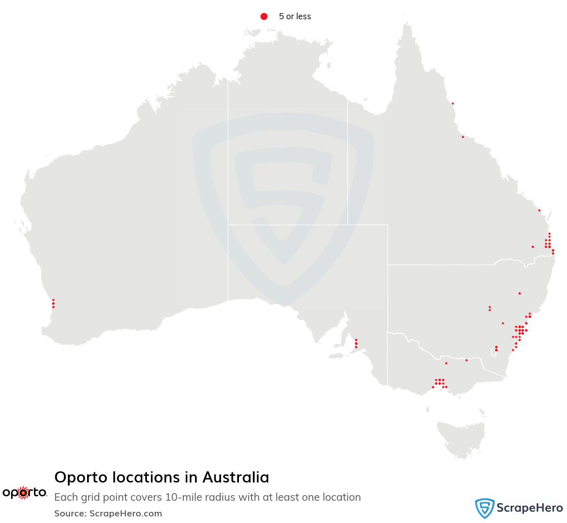 Map of Oporto restaurants in Australia