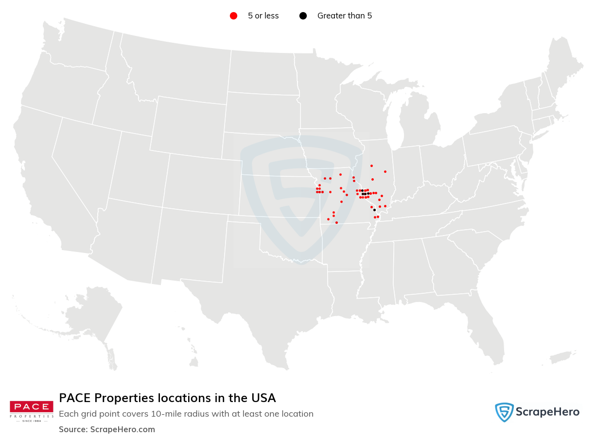 PACE Properties locations