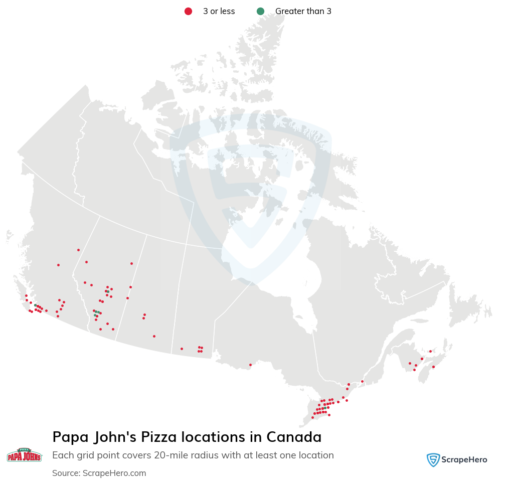 Map of  locations in Canada in 2025