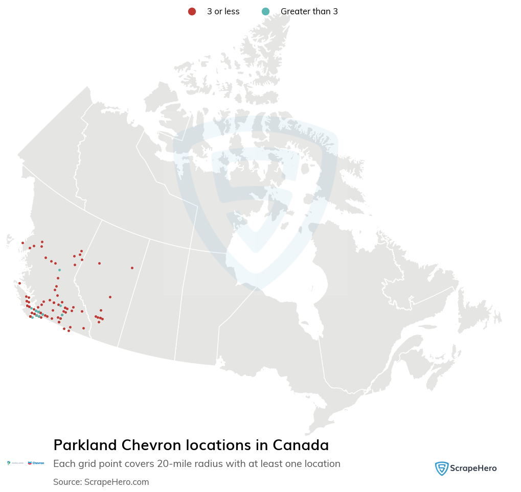 Parkland Chevron gas station locations