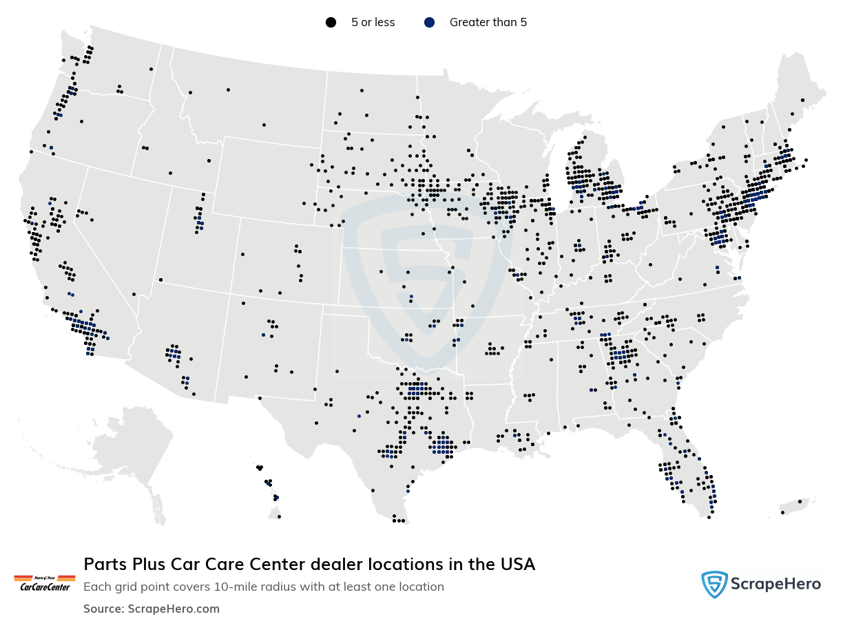 Map of  locations in the United States in 2025