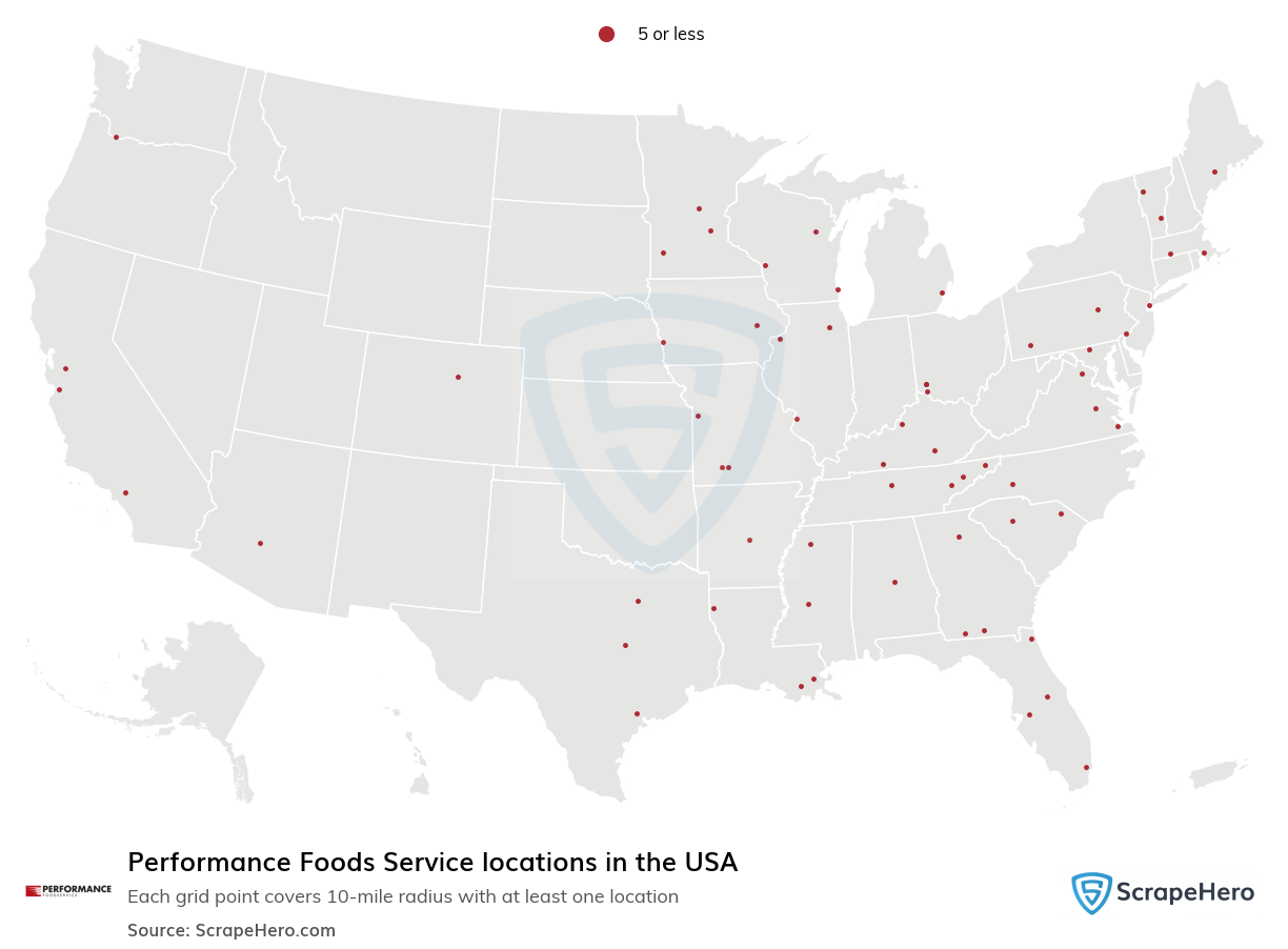 Performance Foods Service locations