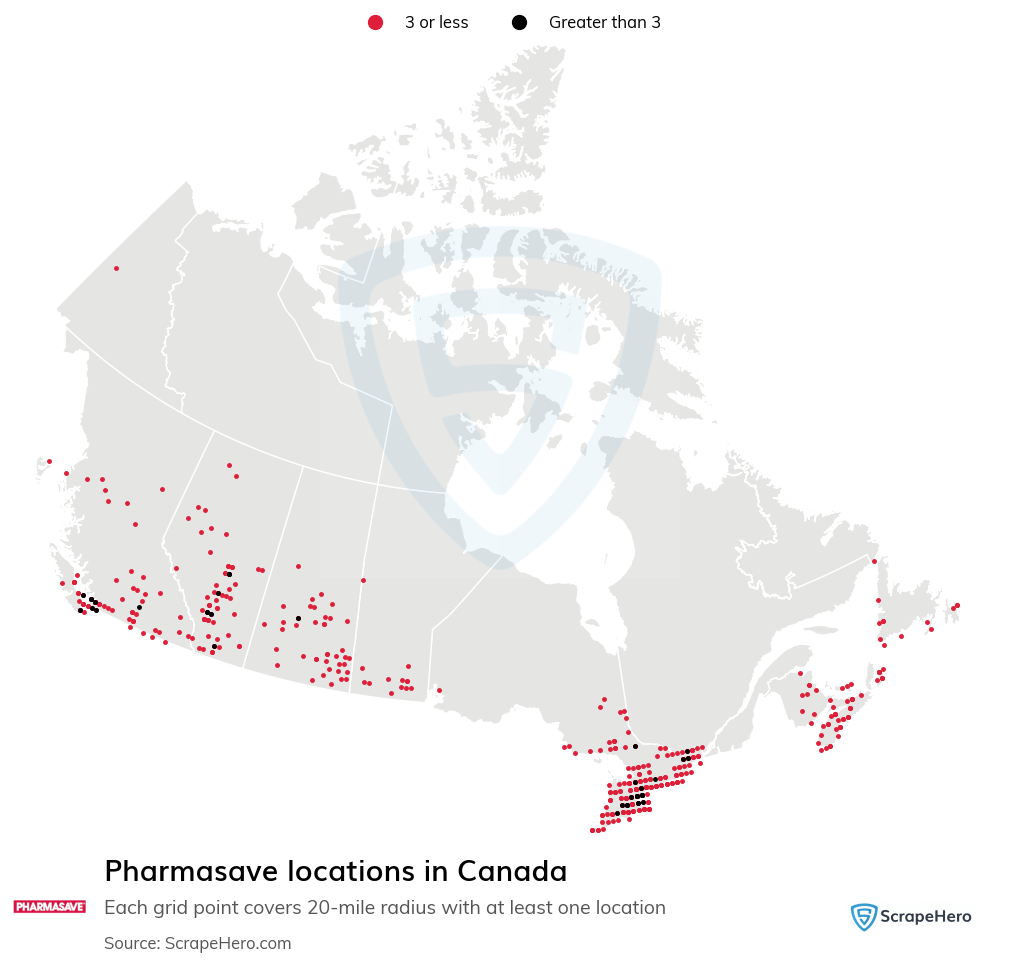 Map of  locations in Canada in 2025
