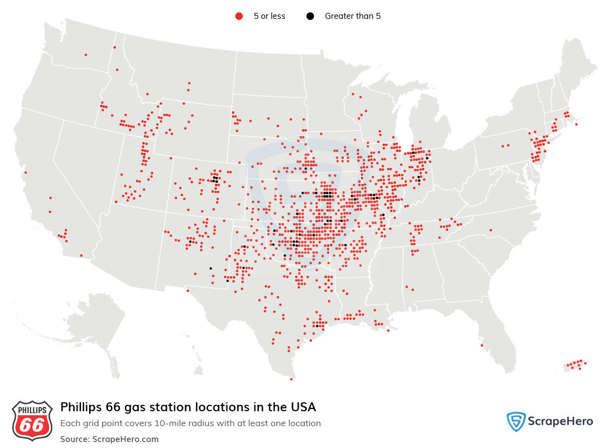 Map of  locations in the United States in 2025