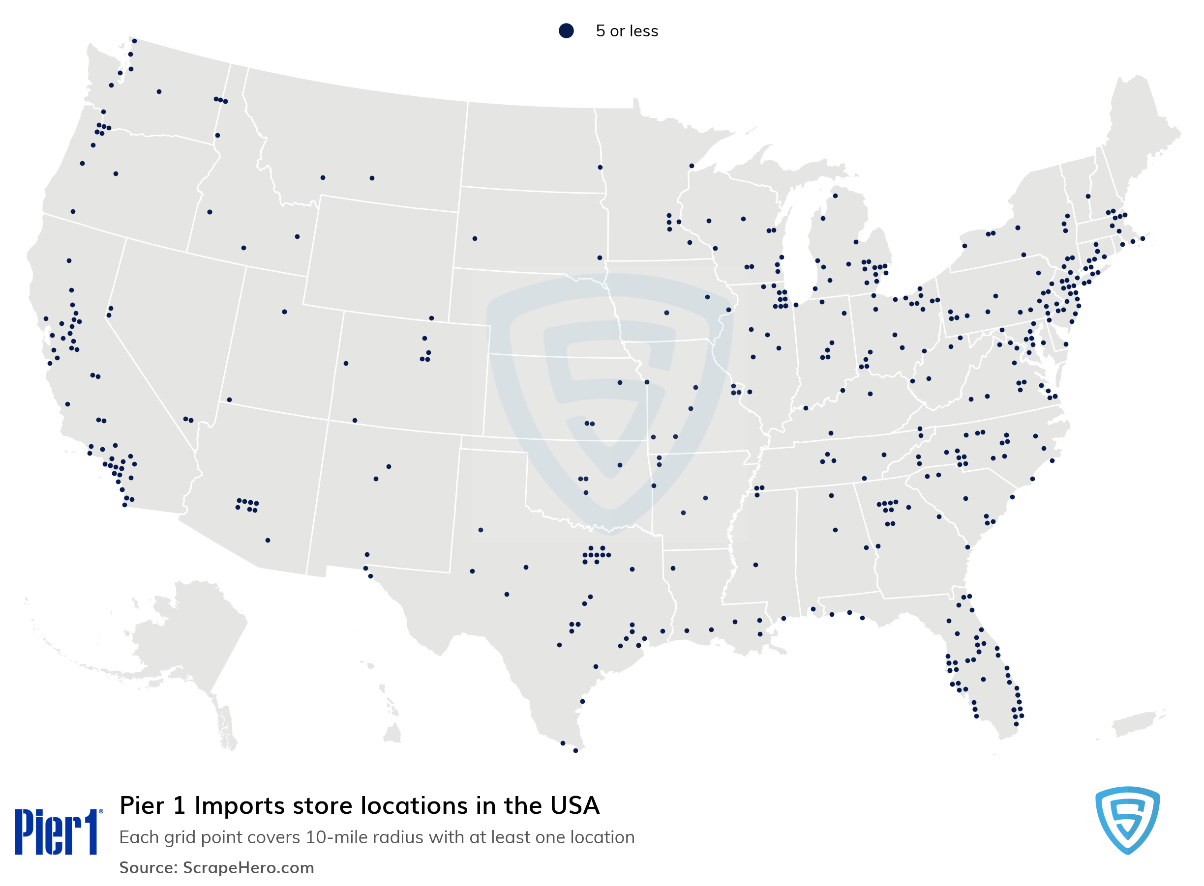 Pier 1 Imports store locations in the USA